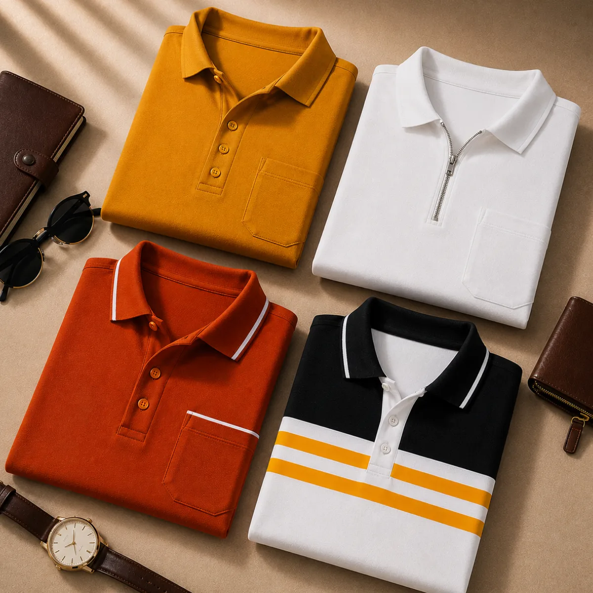 4 Polo T-Shirts Combo ( P-1 )