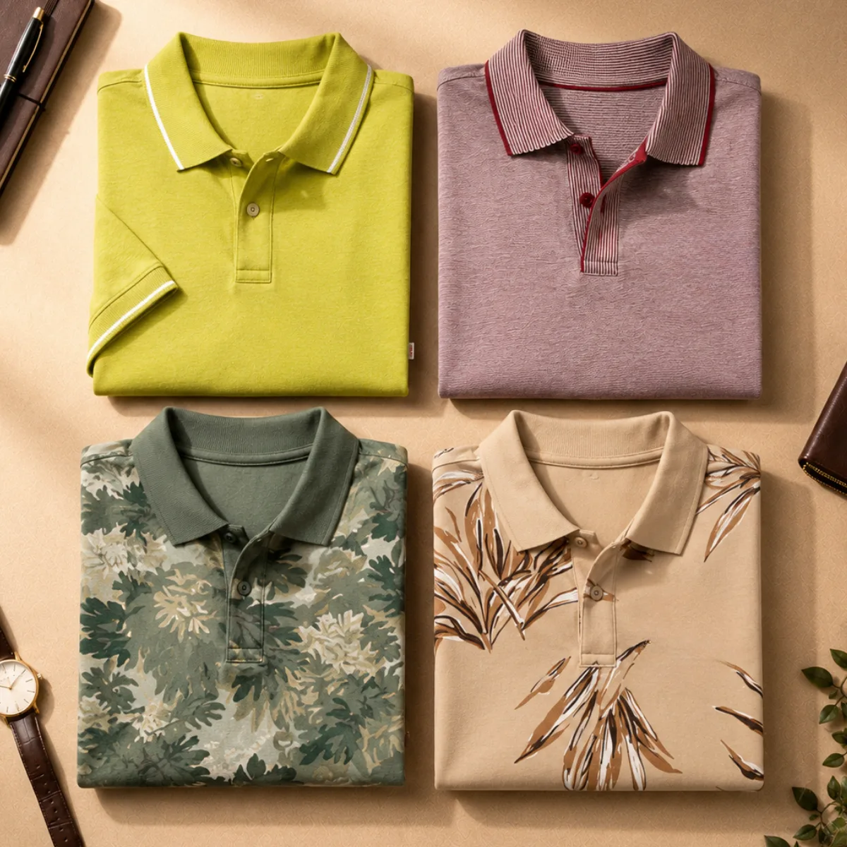 4 Polo T-Shirts Combo ( P-10 )